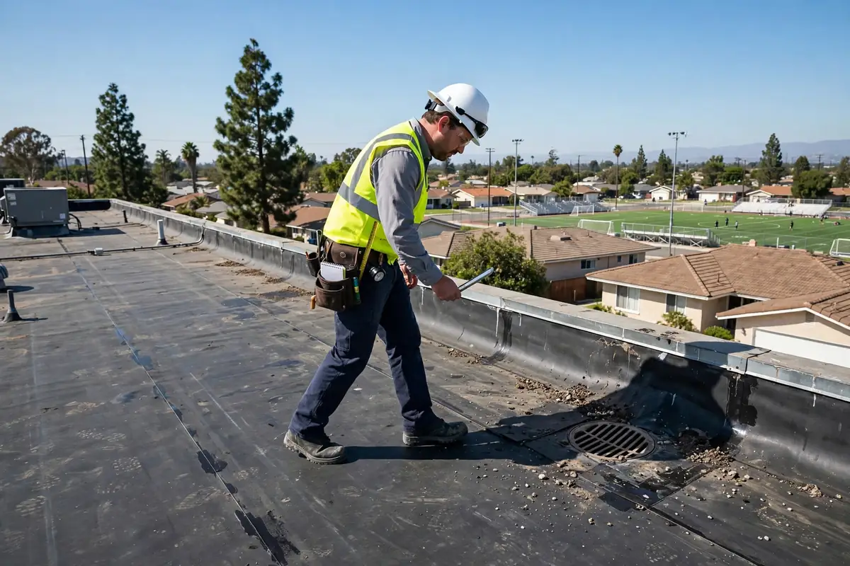 Commercial Roof Inspection in Alicante Park, La Mirada, CA