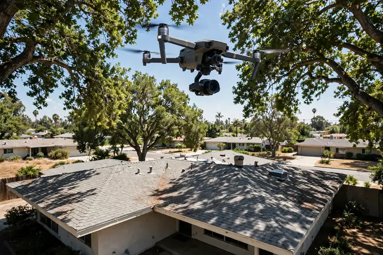 Drone Roof Inspection in Bristol Terrace, La Mirada, CA