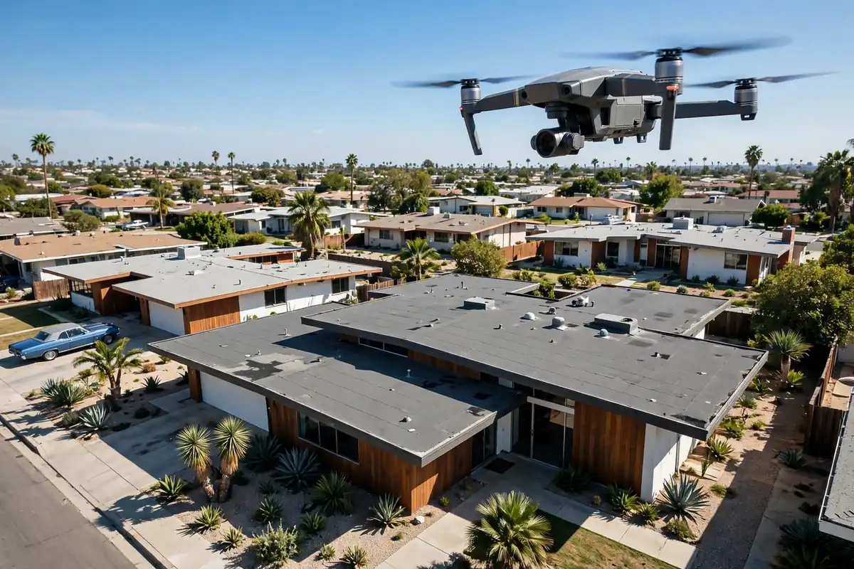 Drone Roof Inspection in Granada Heights, La Mirada, CA