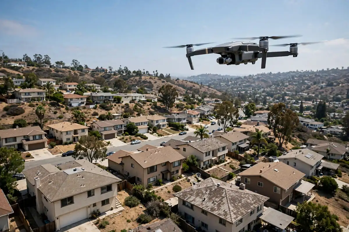 Drone Roof Inspection in Knolls at Hillsborough, La Mirada, CA