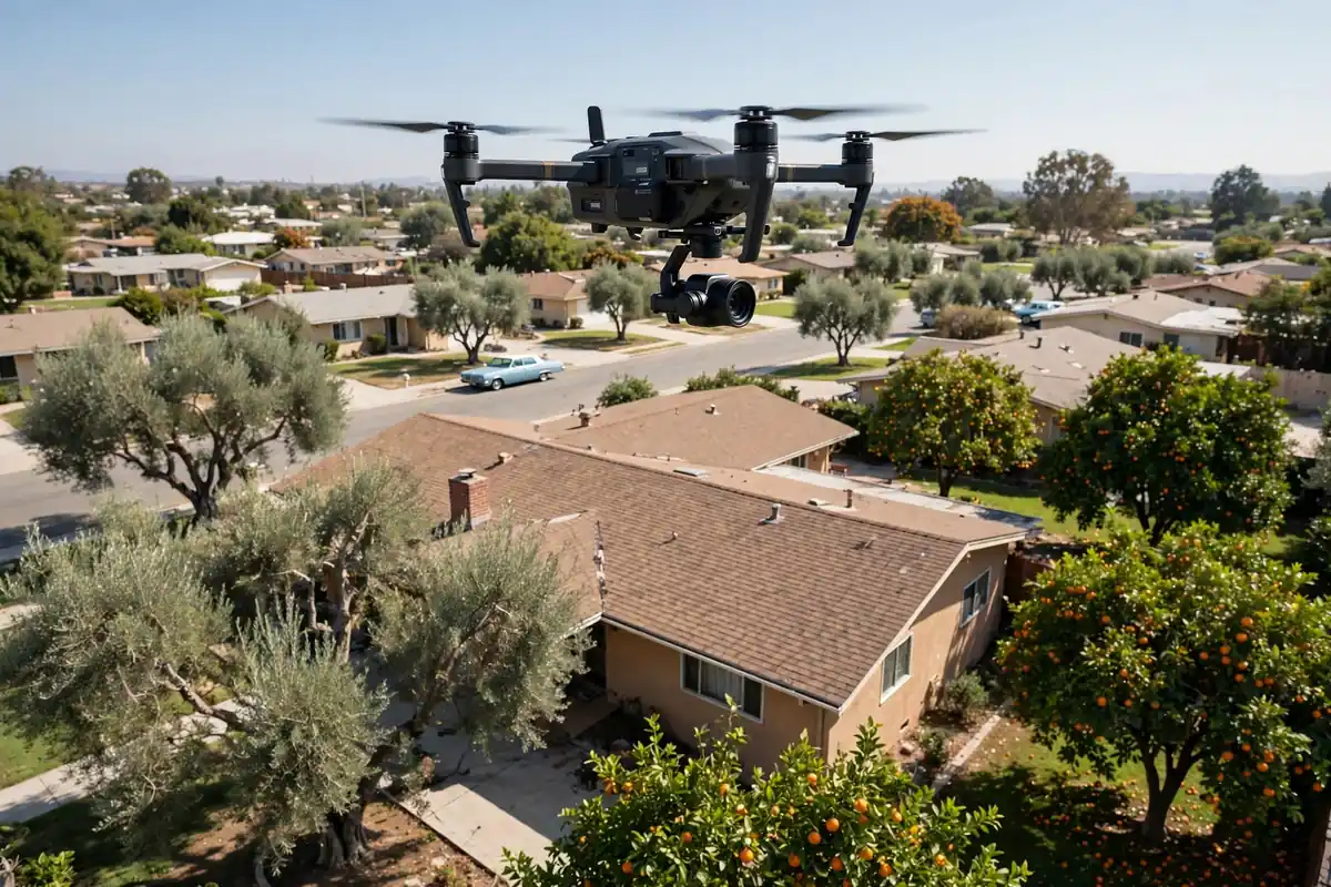 Drone Roof Inspection in Ramhurst Drive, La Mirada, CA