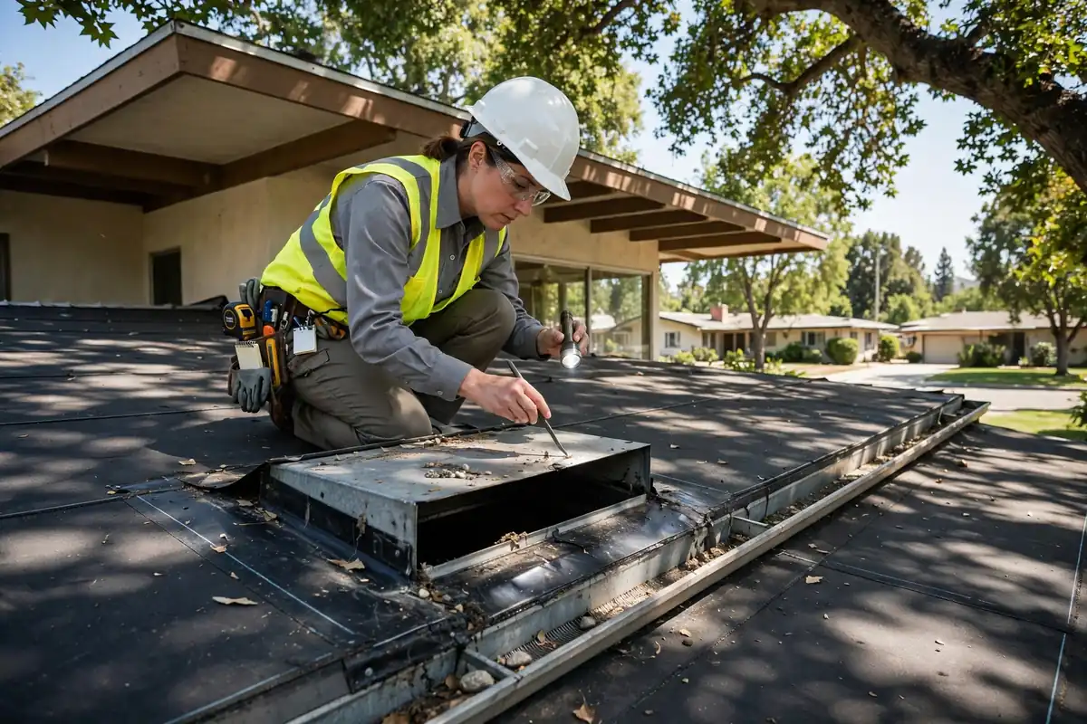 Flat Roof Inspection in Bristol Terrace, La Mirada, CA