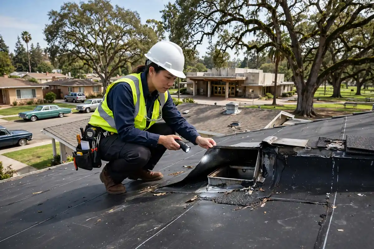 Flat Roof Inspection in La Mirada Landmark, La Mirada, CA