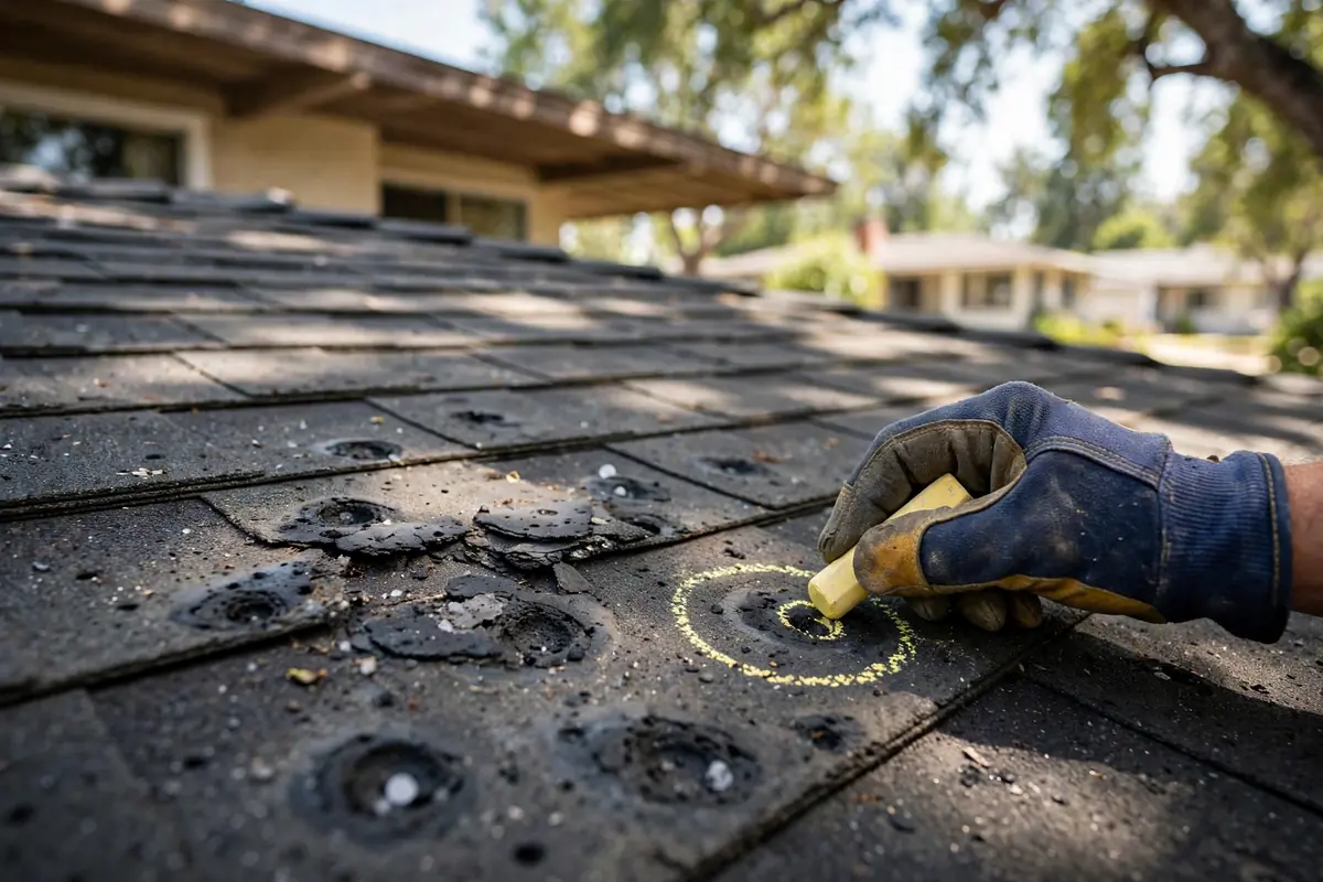 Hail Damage Roof Inspection in Bristol Terrace, La Mirada, CA