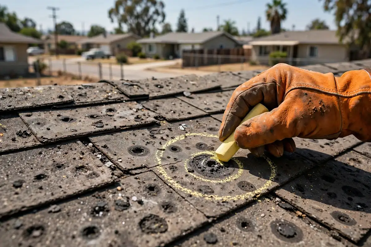 Hail Damage Roof Inspection in Foster Park, La Mirada, CA