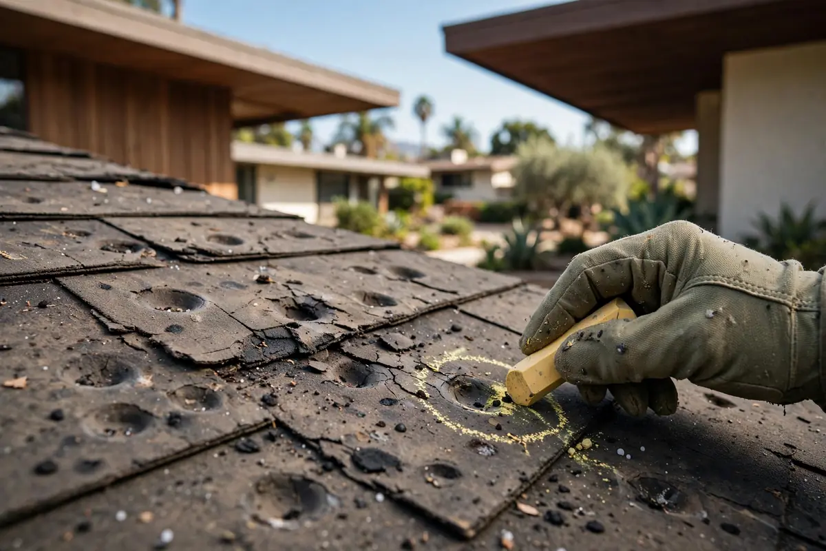 Hail Damage Roof Inspection in Granada Heights, La Mirada, CA