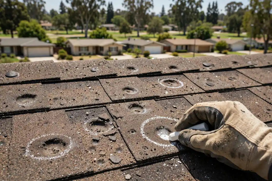 Hail Damage Roof Inspection in Green Hills Center, La Mirada, CA
