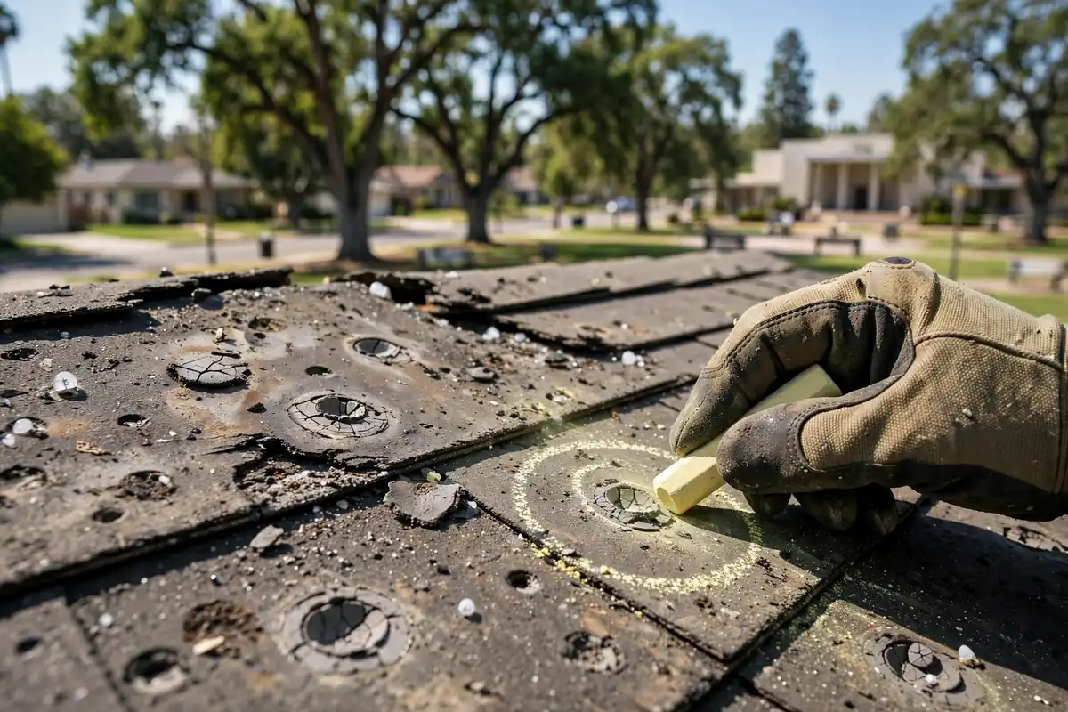Hail Damage Roof Inspection in La Mirada Landmark, La Mirada, CA