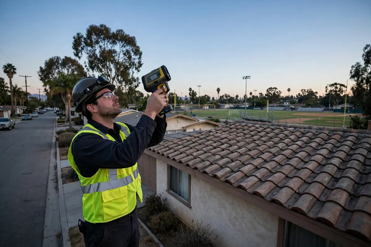 Infrared Moisture Roof Inspection in Alicante Park, La Mirada, CA