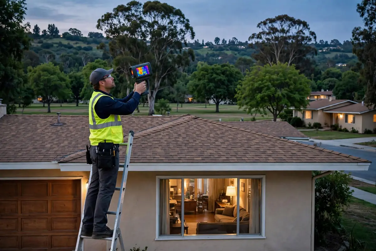 Infrared Moisture Roof Inspection in Green Hills Center, La Mirada, CA