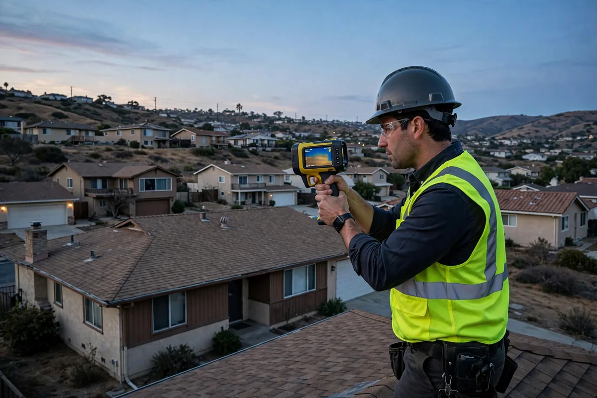 Infrared Moisture Roof Inspection in Knolls at Hillsborough, La Mirada, CA