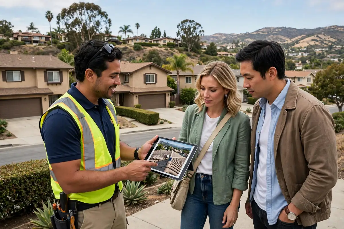 Pre-Purchase Roof Inspection in Knolls at Hillsborough, La Mirada, CA