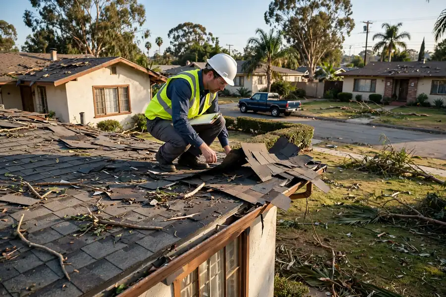 Storm Damage Roof Inspection in Breezewood Village, La Mirada, CA