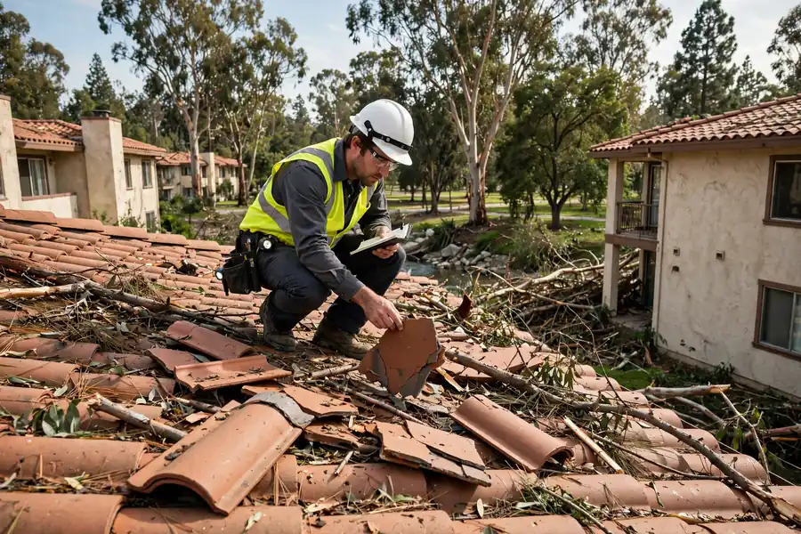 Storm Damage Roof Inspection in Creek Park, La Mirada, CA