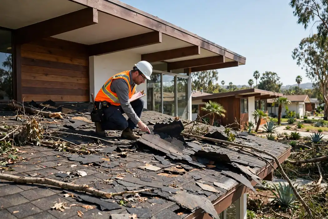 Storm Damage Roof Inspection in Granada Heights, La Mirada, CA