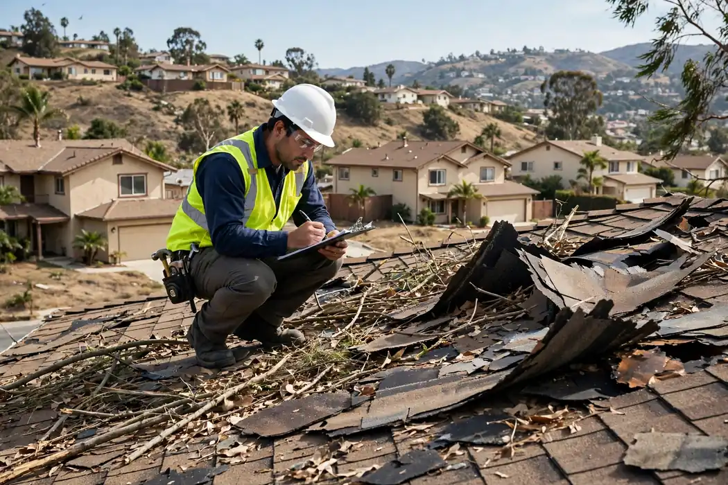 Storm Damage Roof Inspection in Knolls at Hillsborough, La Mirada, CA