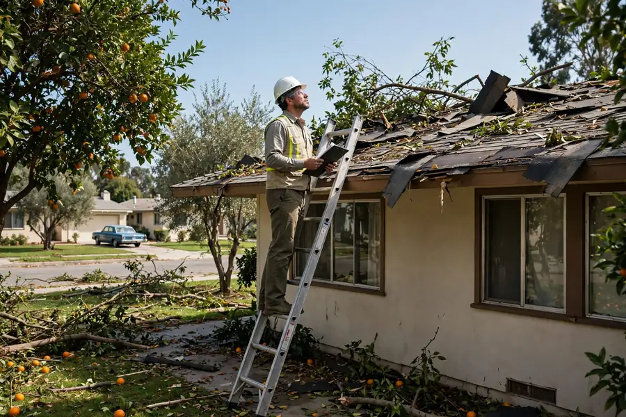 Storm Damage Roof Inspection in Ramhurst Drive, La Mirada, CA