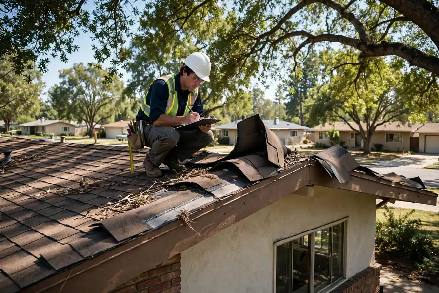 Wind Damage Roof Inspection in Bristol Terrace, La Mirada, CA