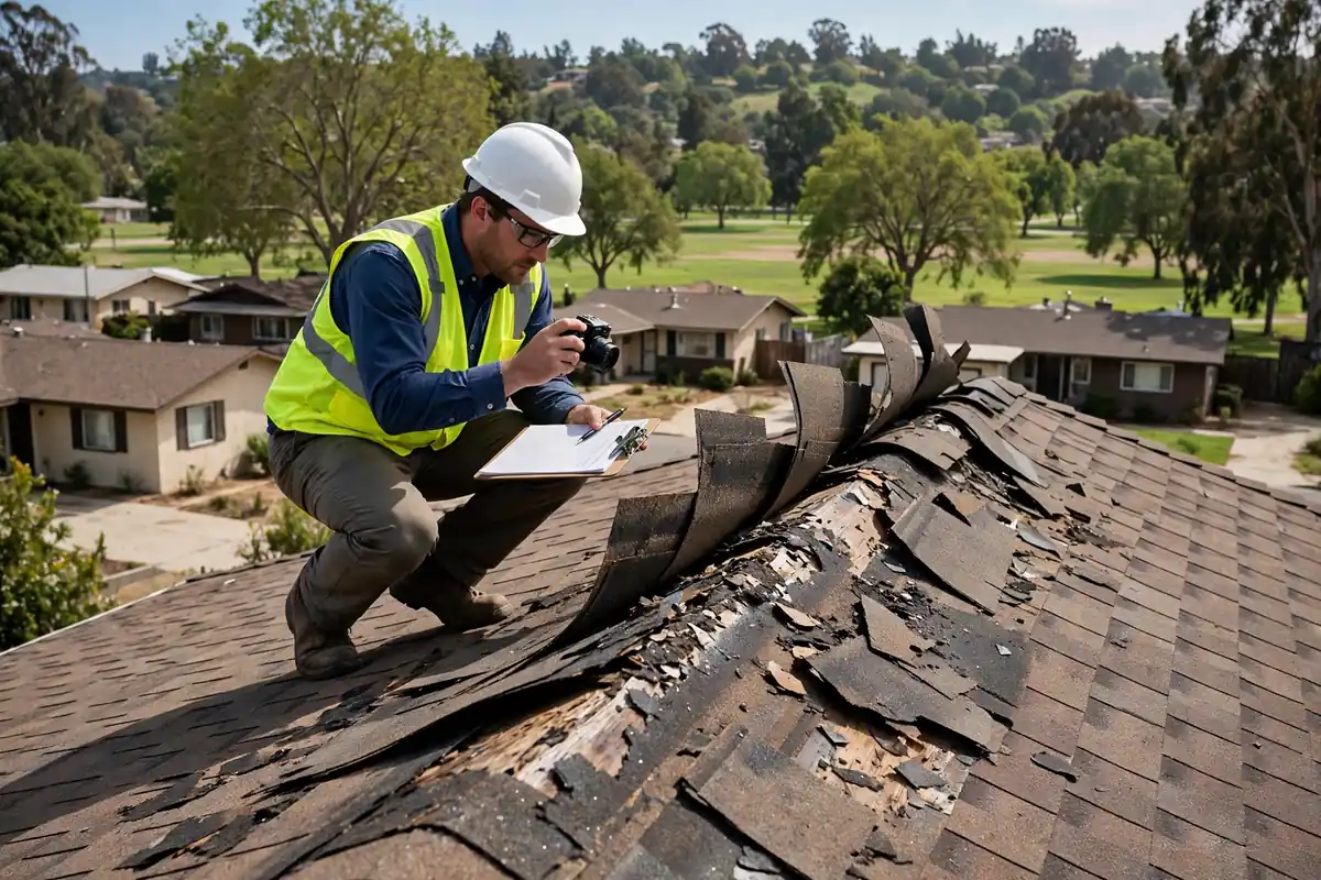 Wind Damage Roof Inspection in Green Hills Center, La Mirada, CA